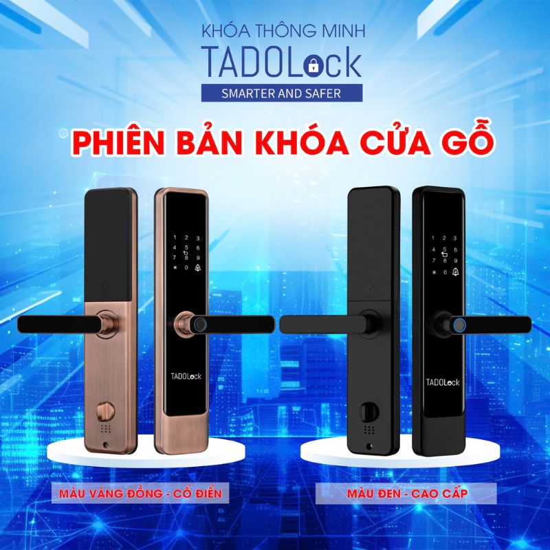 KHÓA THÔNG MINH Cửa gỗ (Đen cao cấp)